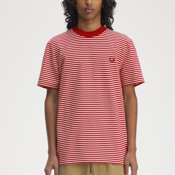 FRED PERRY CAMISETA RAYAS FINAS Y TEJIDO GRUESO